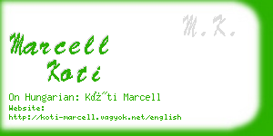 marcell koti business card